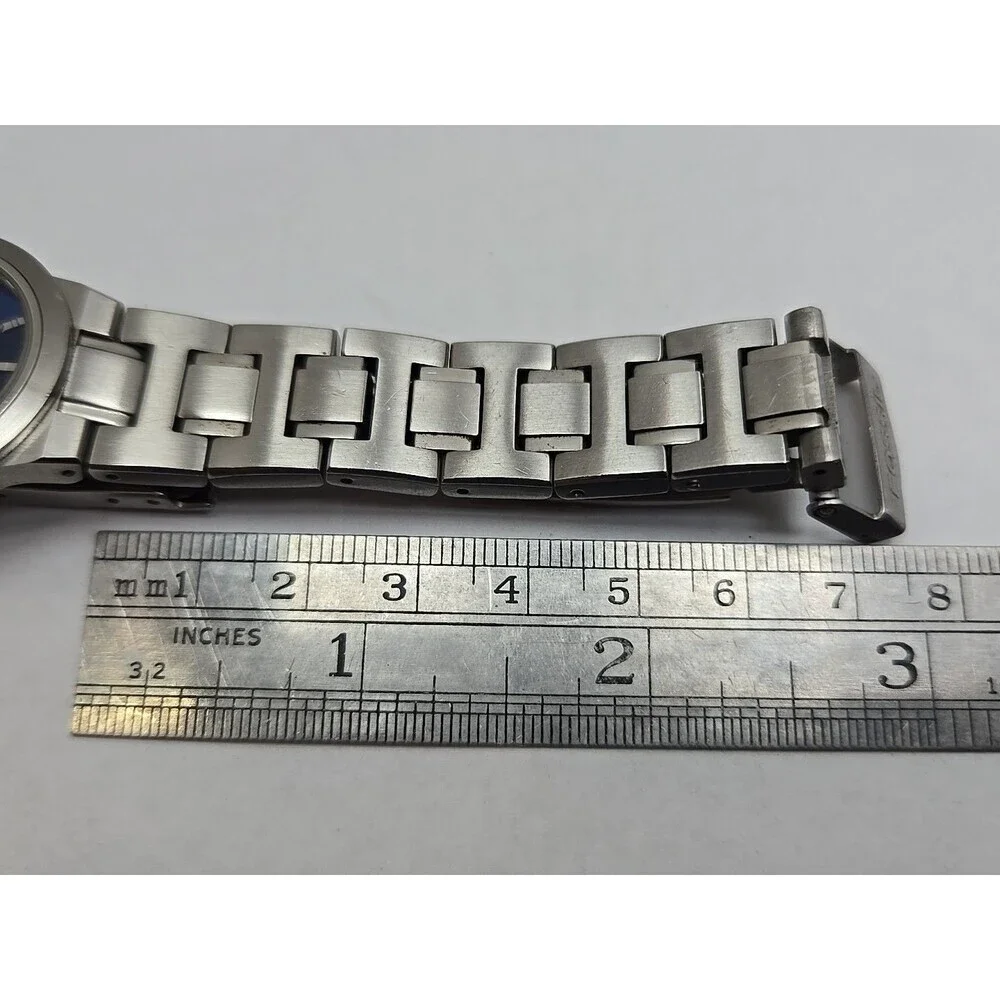Fossil Steel FS2703 Womens Blue Dial Stainless Quartz Watch New Battery 50M WR